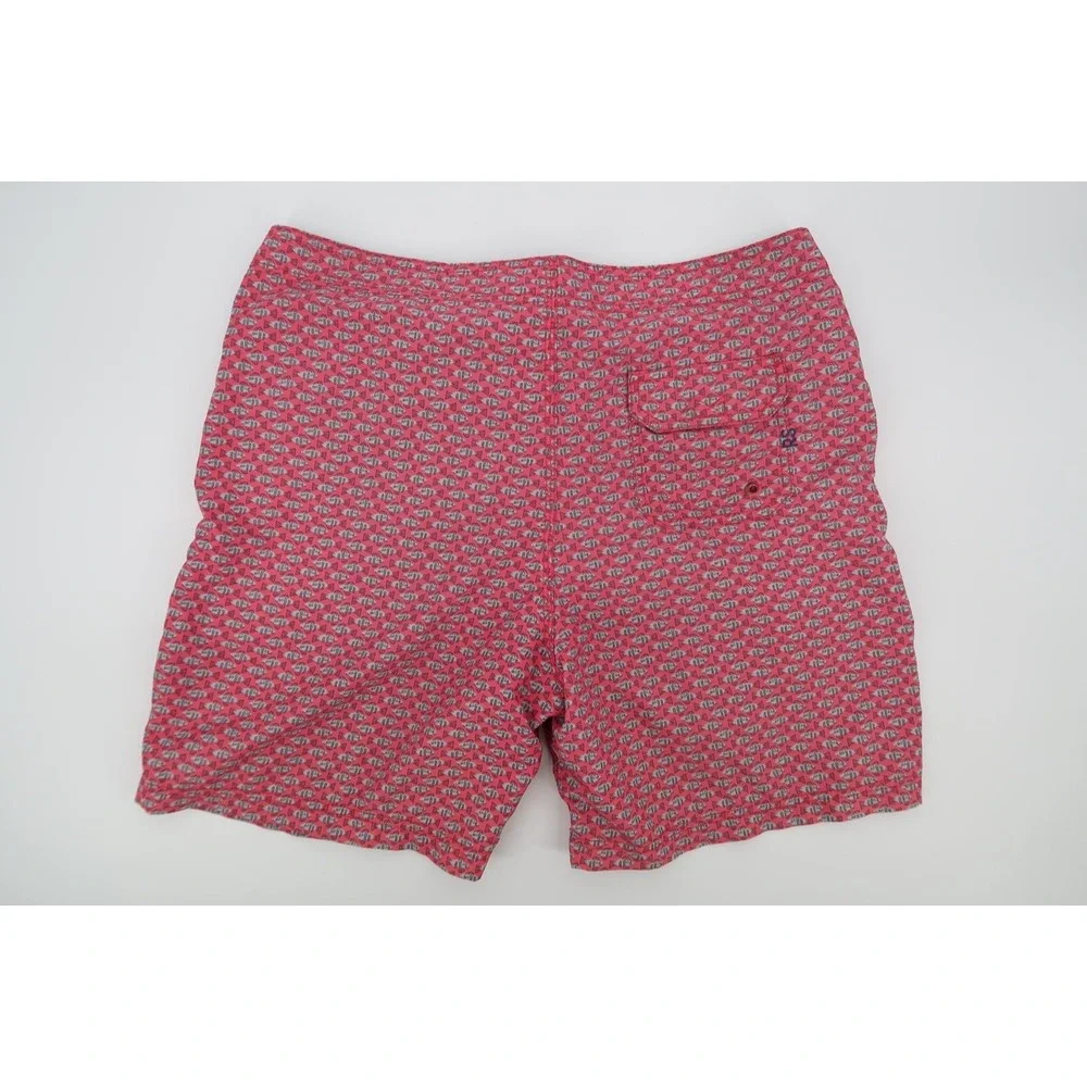 Reyn Spooner Mens‎ 36 Red Fish Print Board Shorts Swim Trunks Unlined
